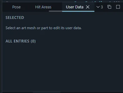 The User Data panel.